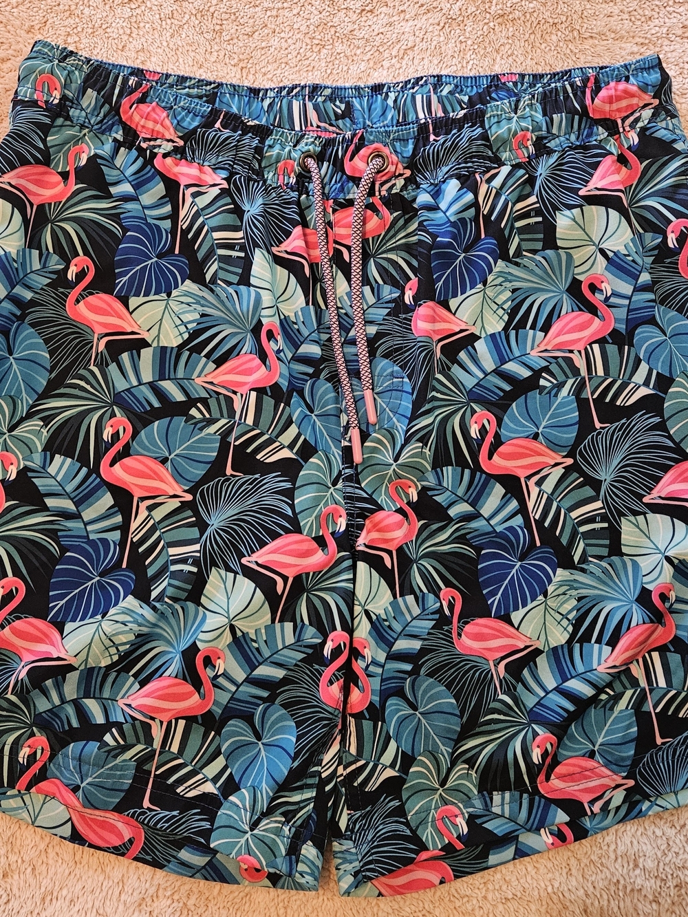 Men's Flamingo Print Hybrid Shorts - Pink/Blue